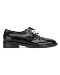 schwarze verzierte Leder Oxford Schuhe von Coliac