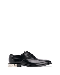 schwarze verzierte Leder Oxford Schuhe von Philipp Plein