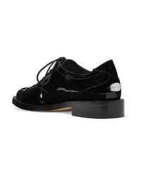 schwarze verzierte Leder Oxford Schuhe von Jimmy Choo