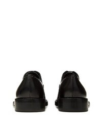 schwarze verzierte Leder Oxford Schuhe von Raf Simons