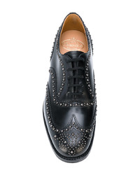 schwarze verzierte Leder Oxford Schuhe von Church's