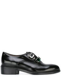 schwarze verzierte Leder Oxford Schuhe von Toga