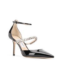 schwarze verzierte Leder Pumps von Jimmy Choo