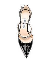 schwarze verzierte Leder Pumps von Jimmy Choo