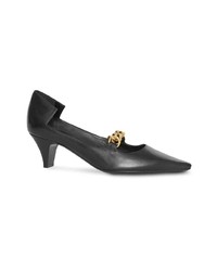 schwarze verzierte Leder Pumps von Burberry