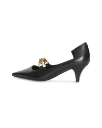 schwarze verzierte Leder Pumps von Burberry