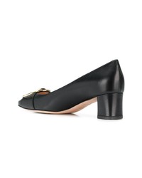 schwarze verzierte Leder Pumps von Bally