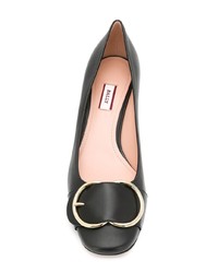 schwarze verzierte Leder Pumps von Bally