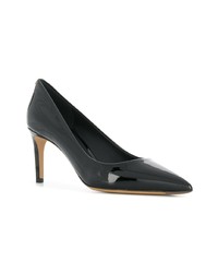 schwarze verzierte Leder Pumps von Salvatore Ferragamo