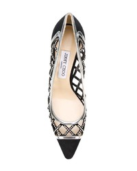 schwarze verzierte Leder Pumps von Jimmy Choo