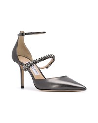 schwarze verzierte Leder Pumps von Jimmy Choo