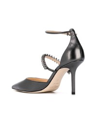 schwarze verzierte Leder Pumps von Jimmy Choo