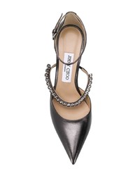 schwarze verzierte Leder Pumps von Jimmy Choo