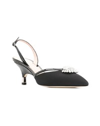 schwarze verzierte Leder Pumps von Giuseppe Zanotti