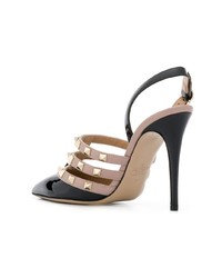 schwarze verzierte Leder Pumps von Valentino