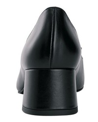 schwarze verzierte Leder Pumps von Heine
