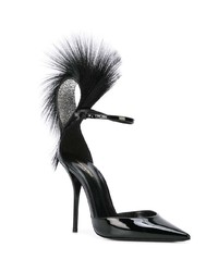 schwarze verzierte Leder Pumps von Saint Laurent