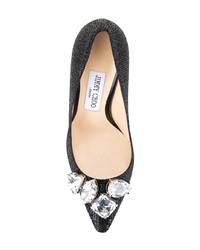 schwarze verzierte Leder Pumps von Jimmy Choo