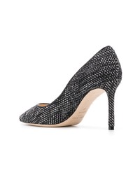 schwarze verzierte Leder Pumps von Jimmy Choo