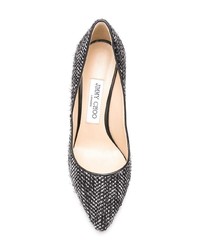 schwarze verzierte Leder Pumps von Jimmy Choo