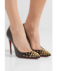 schwarze verzierte Leder Pumps von Christian Louboutin