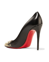 schwarze verzierte Leder Pumps von Christian Louboutin