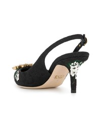 schwarze verzierte Leder Pumps von Dolce & Gabbana