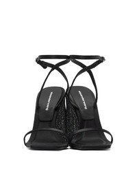 schwarze verzierte Leder Sandaletten von Alexander Wang