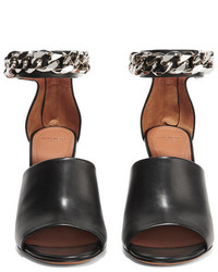 schwarze verzierte Leder Sandaletten von Givenchy