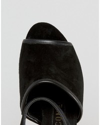 schwarze verzierte Leder Sandaletten von Kat Maconie