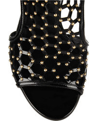 schwarze verzierte Leder Sandaletten von Tamara Mellon