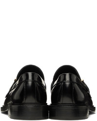 schwarze verzierte Leder Slipper von Moschino