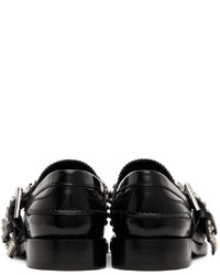 schwarze verzierte Leder Slipper von Burberry