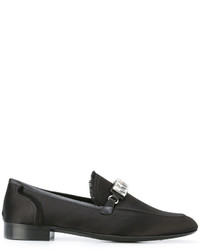 schwarze verzierte Leder Slipper von Giuseppe Zanotti Design