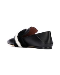 schwarze verzierte Leder Slipper von Bally