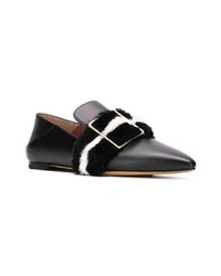 schwarze verzierte Leder Slipper von Bally