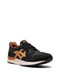 schwarze verzierte Leder Sportschuhe von Asics