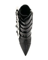 schwarze verzierte Leder Stiefeletten von Dsquared2