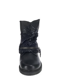 schwarze verzierte Leder Stiefeletten von Dockers by Gerli