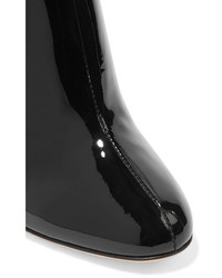schwarze verzierte Leder Stiefeletten von Dolce & Gabbana