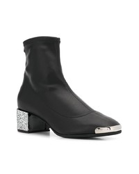 schwarze verzierte Leder Stiefeletten von Giuseppe Zanotti Design