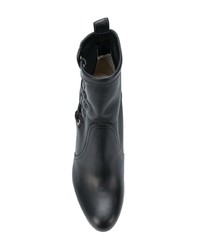 schwarze verzierte Leder Stiefeletten von Jimmy Choo