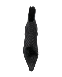 schwarze verzierte Leder Stiefeletten von MM6 MAISON MARGIELA