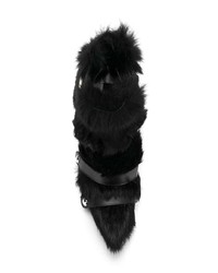 schwarze verzierte Leder Stiefeletten von Frankie Morello