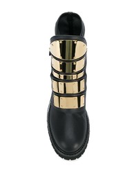 schwarze verzierte Leder Stiefeletten von Giuseppe Zanotti Design