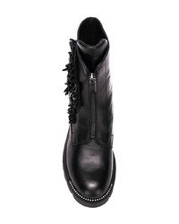 schwarze verzierte Leder Stiefeletten von Tosca Blu