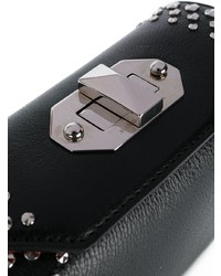 schwarze verzierte Leder Umhängetasche von Alexander McQueen