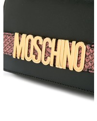 schwarze verzierte Leder Umhängetasche von Moschino