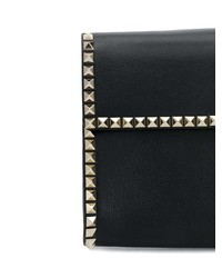 schwarze verzierte Leder Umhängetasche von Valentino
