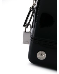 schwarze verzierte Lederhandtasche von Furla